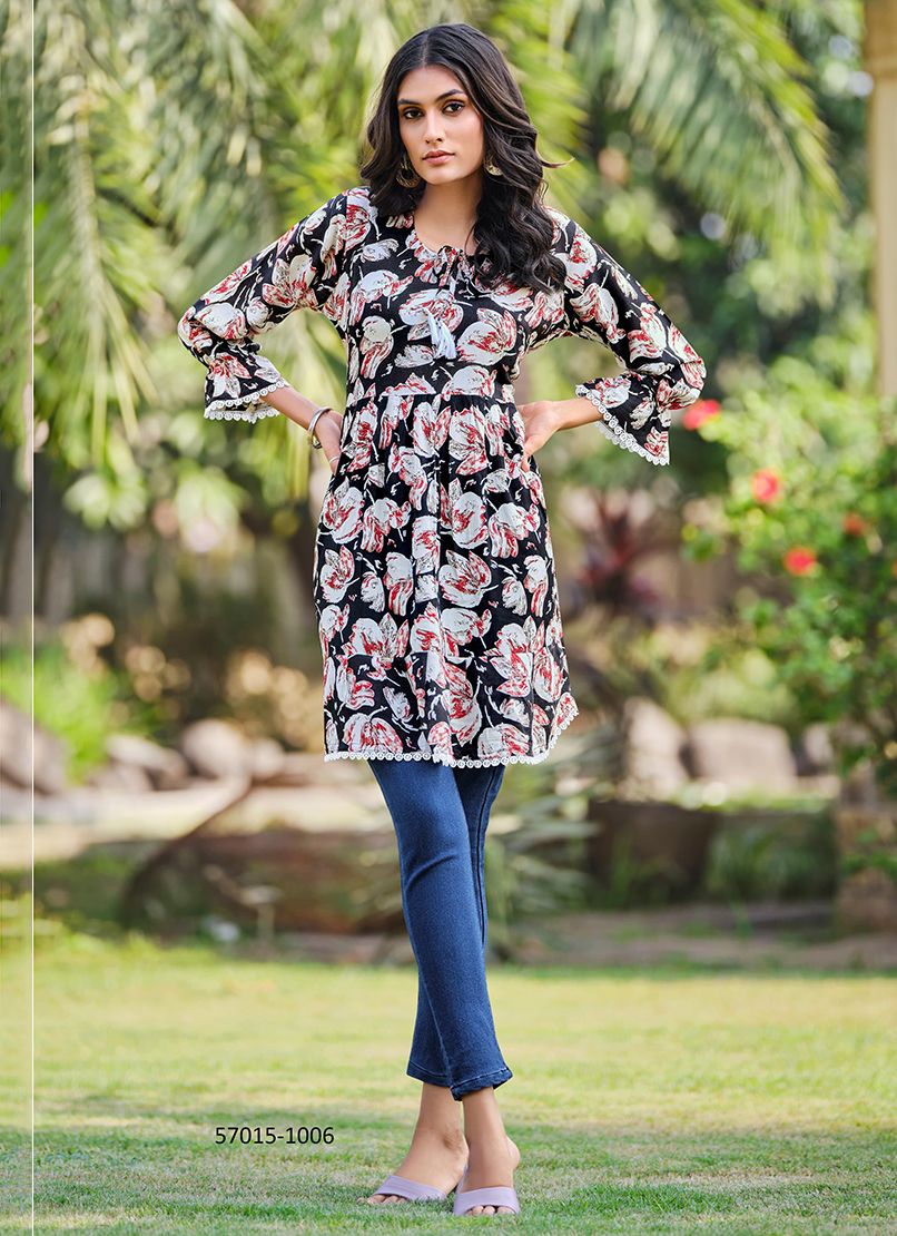LOOKS 7 - Catalog # 57015 (Set of 6 Readymade Women's Kurtis / Tops) by Brand TIPS & TOPS LOOKS 7 - Catalog # 57015 (Set of 6 Readymade Women's Kurtis / Tops) by Brand TIPS & TOPS