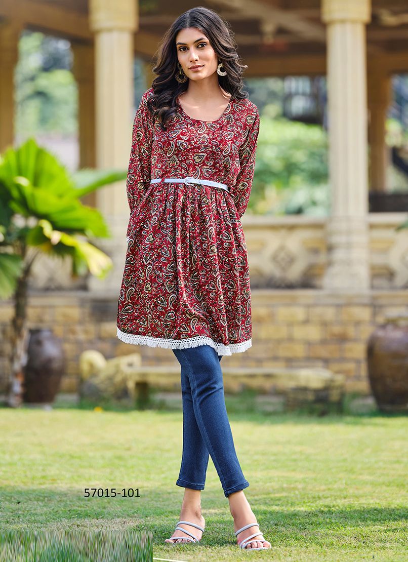 LOOKS 7 - Catalog # 57015 (Set of 6 Readymade Women's Kurtis / Tops) by Brand TIPS & TOPS LOOKS 7 - Catalog # 57015 (Set of 6 Readymade Women's Kurtis / Tops) by Brand TIPS & TOPS