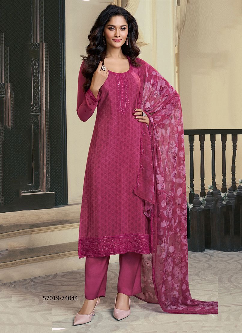 ROYAL CREPE 47 - Catalog # 57019 (Set of 8 Semi-Stitched / Un-Stitched Suits) by Brand VINAY FASHION LLP ROYAL CREPE 47 - Catalog # 57019 (Set of 8 Semi-Stitched / Un-Stitched Suits) by Brand VINAY FASHION LLP