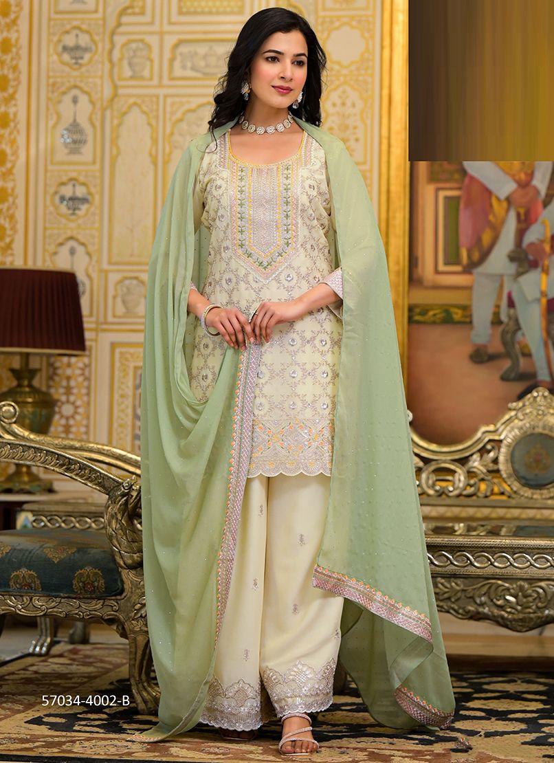SHAHNAZ - Catalog # 57034 (Set of 4 SIZE-SETS [Readymade Salwar Suits]) by Brand AFSANA