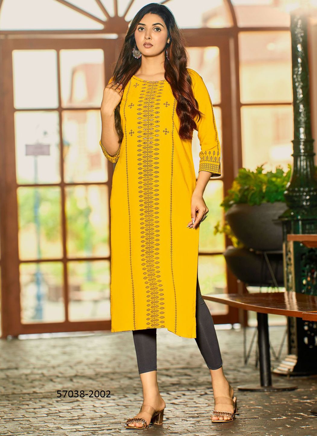 SAARYA - Catalog # 57038 (Set of 6 Readymade Women's Kurtis / Tops) by Brand MITTOO