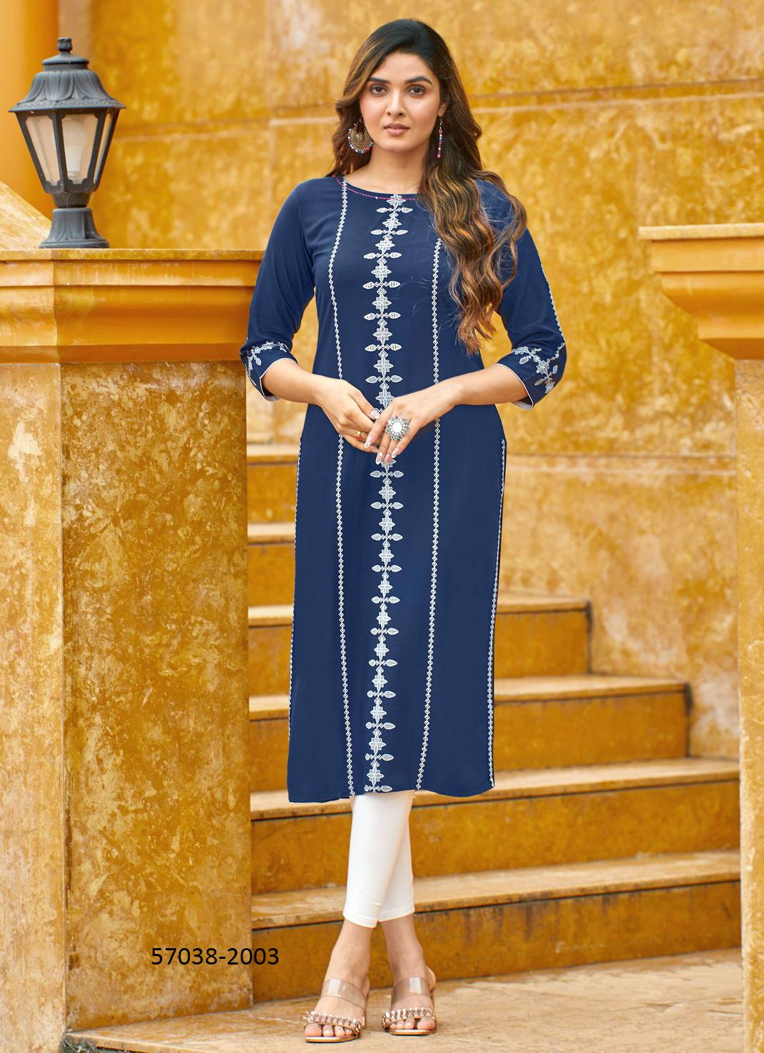 SAARYA - Catalog # 57038 (Set of 6 Readymade Women's Kurtis / Tops) by Brand MITTOO