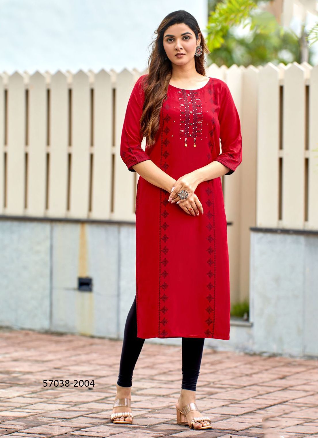 SAARYA - Catalog # 57038 (Set of 6 Readymade Women's Kurtis / Tops) by Brand MITTOO
