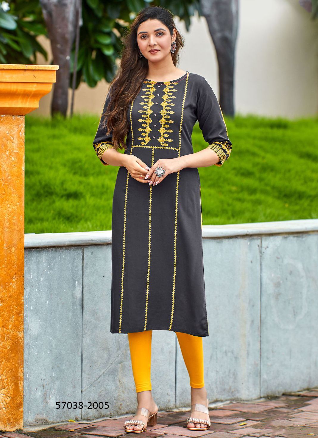 SAARYA - Catalog # 57038 (Set of 6 Readymade Women's Kurtis / Tops) by Brand MITTOO