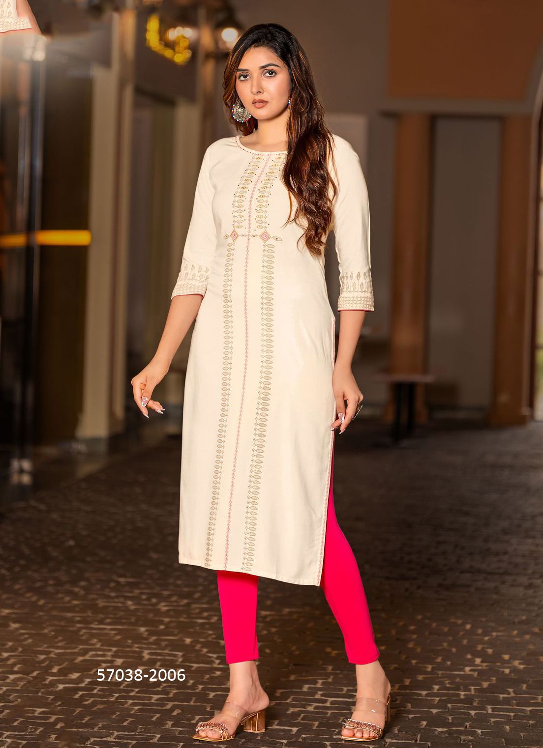 SAARYA - Catalog # 57038 (Set of 6 Readymade Women's Kurtis / Tops) by Brand MITTOO