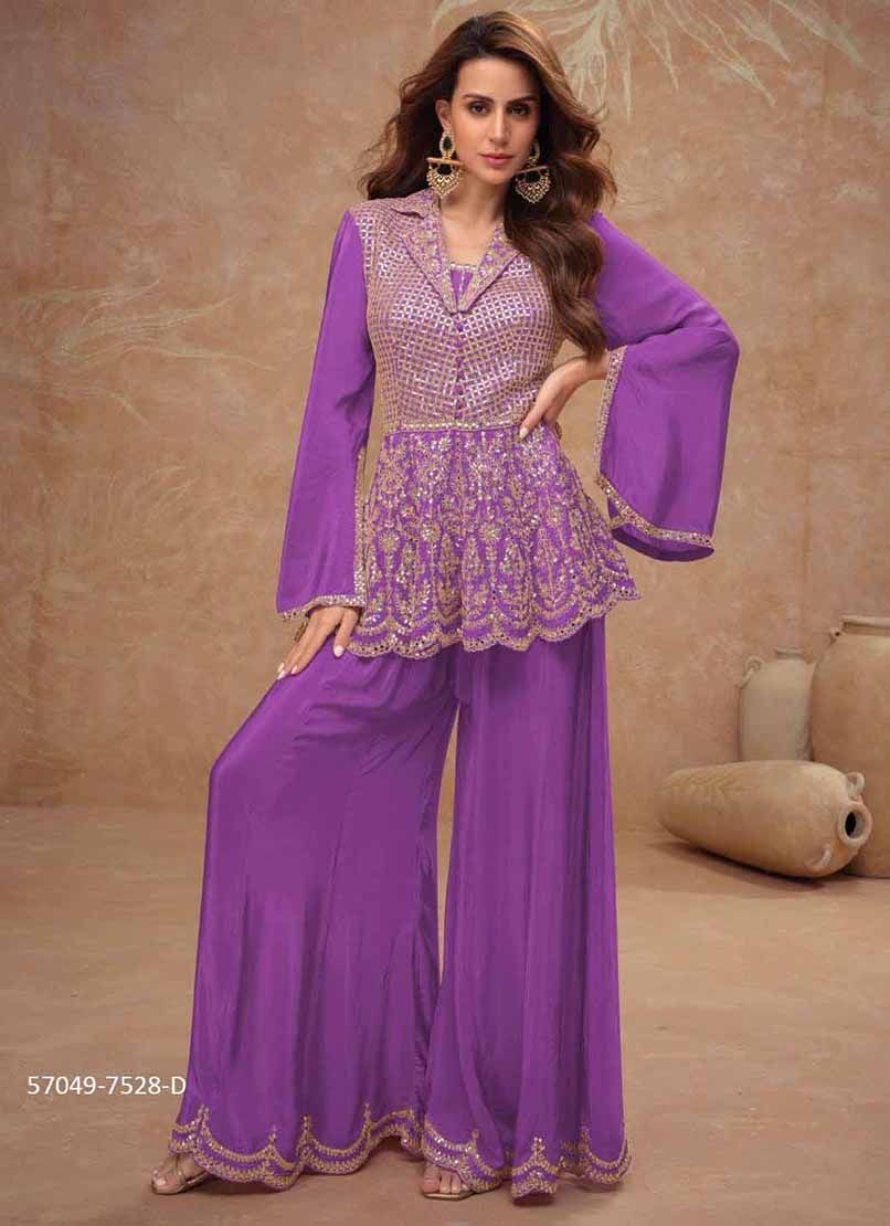 DILKASH - Catalog # 57048 (Set of 5 Indo-Western Outfits) by Brand GULKAYRA DESIGNER