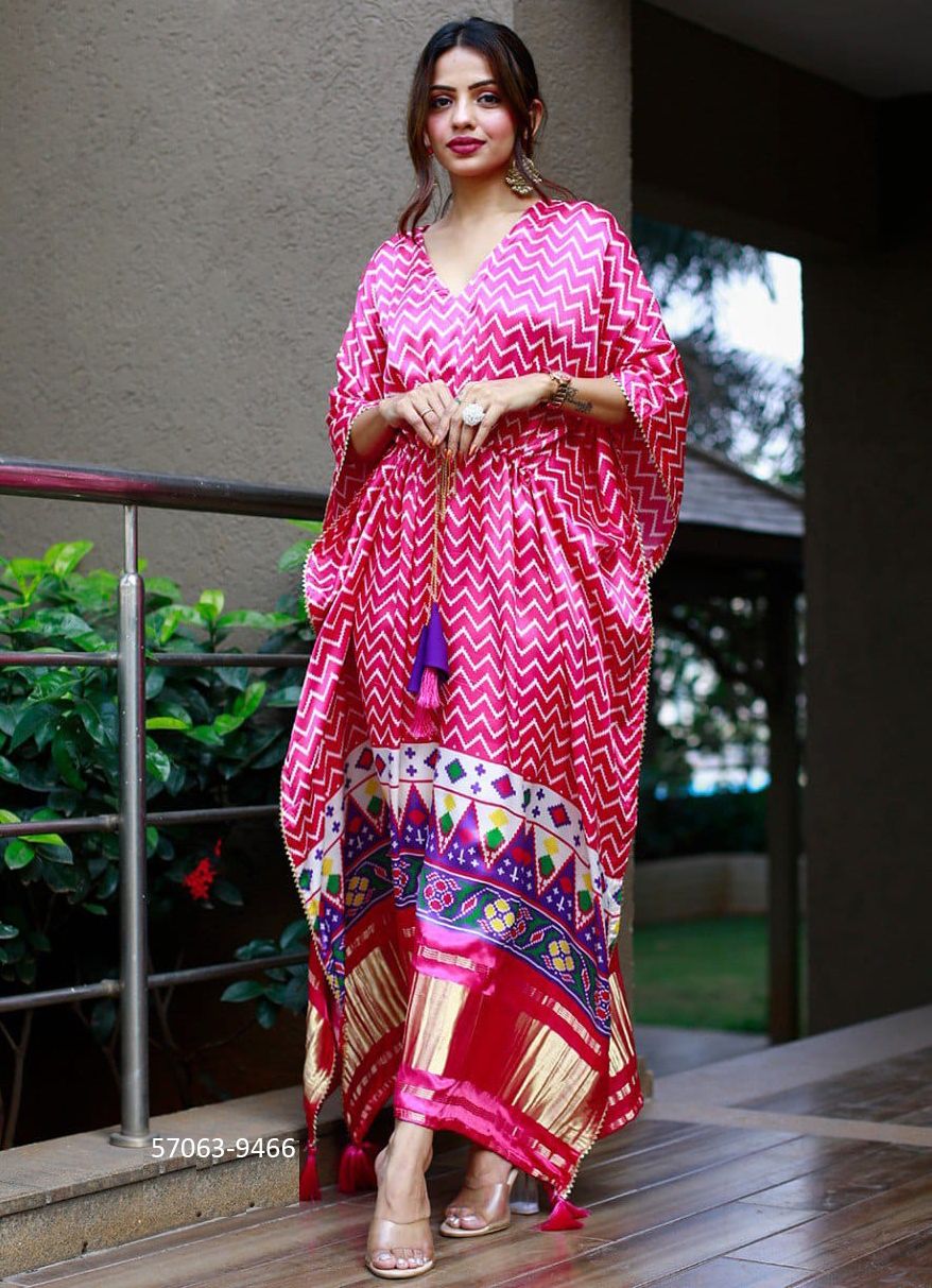 PURE GAJJI SILK KAFTAN COLLECTION 2 - Catalog # 57063 (Set of 11 Kaftans / Ponchos) by Brand STROLLAY ®
