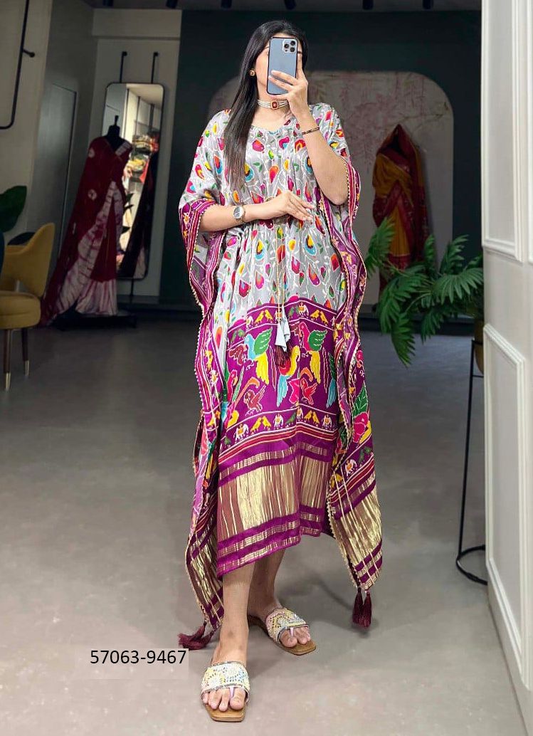 PURE GAJJI SILK KAFTAN COLLECTION 2 - Catalog # 57063 (Set of 11 Kaftans / Ponchos) by Brand STROLLAY ®