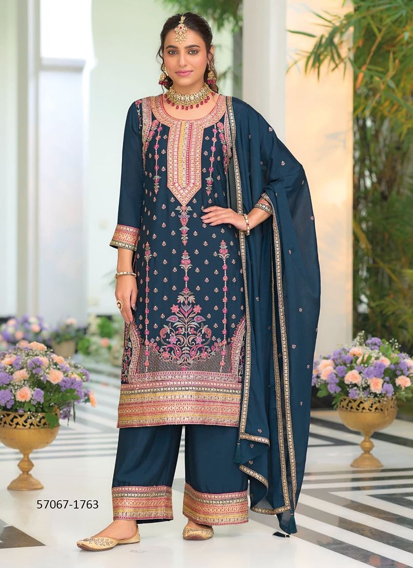 RUBY 2 COLORS - Catalog # 57067 (Set of 3 Readymade Salwar Suits) by Brand ZAVERI WOMAN RUBY 2 COLORS - Catalog # 57067 (Set of 3 Readymade Salwar Suits) by Brand ZAVERI WOMAN