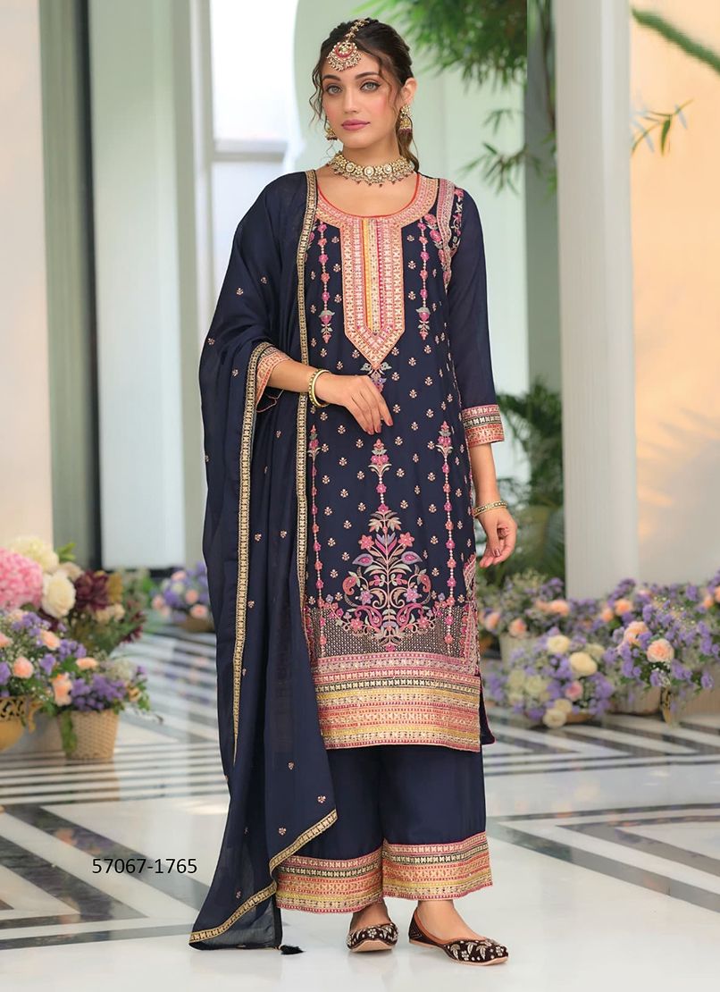 RUBY 2 COLORS - Catalog # 57067 (Set of 3 Readymade Salwar Suits) by Brand ZAVERI WOMAN RUBY 2 COLORS - Catalog # 57067 (Set of 3 Readymade Salwar Suits) by Brand ZAVERI WOMAN