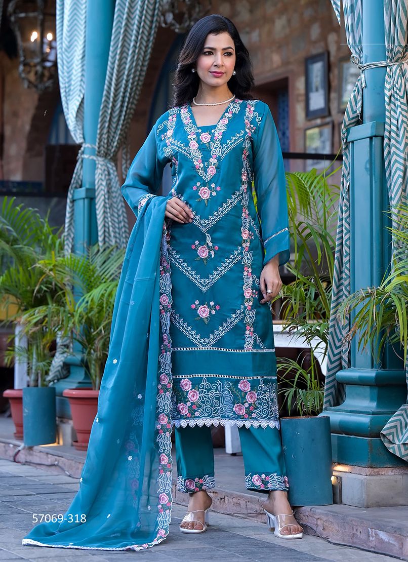 DHANVI - Catalog # 57069 (Set of 4 SIZE-SETS [Readymade Salwar Suits]) by Brand AFSANA