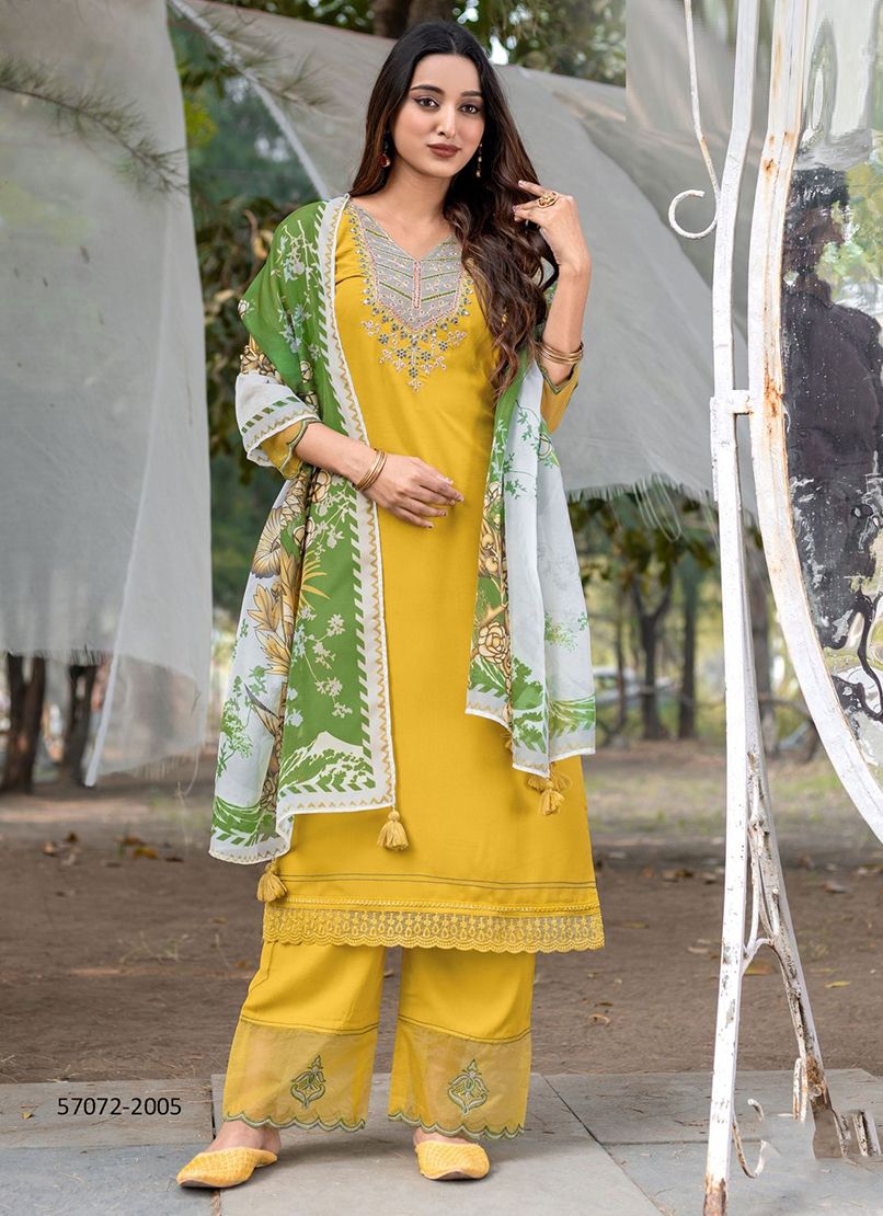 SUHANA - Catalog # 57072 (Set of 6 Readymade Salwar Suits) by Brand WOOGLEE FASHIONS