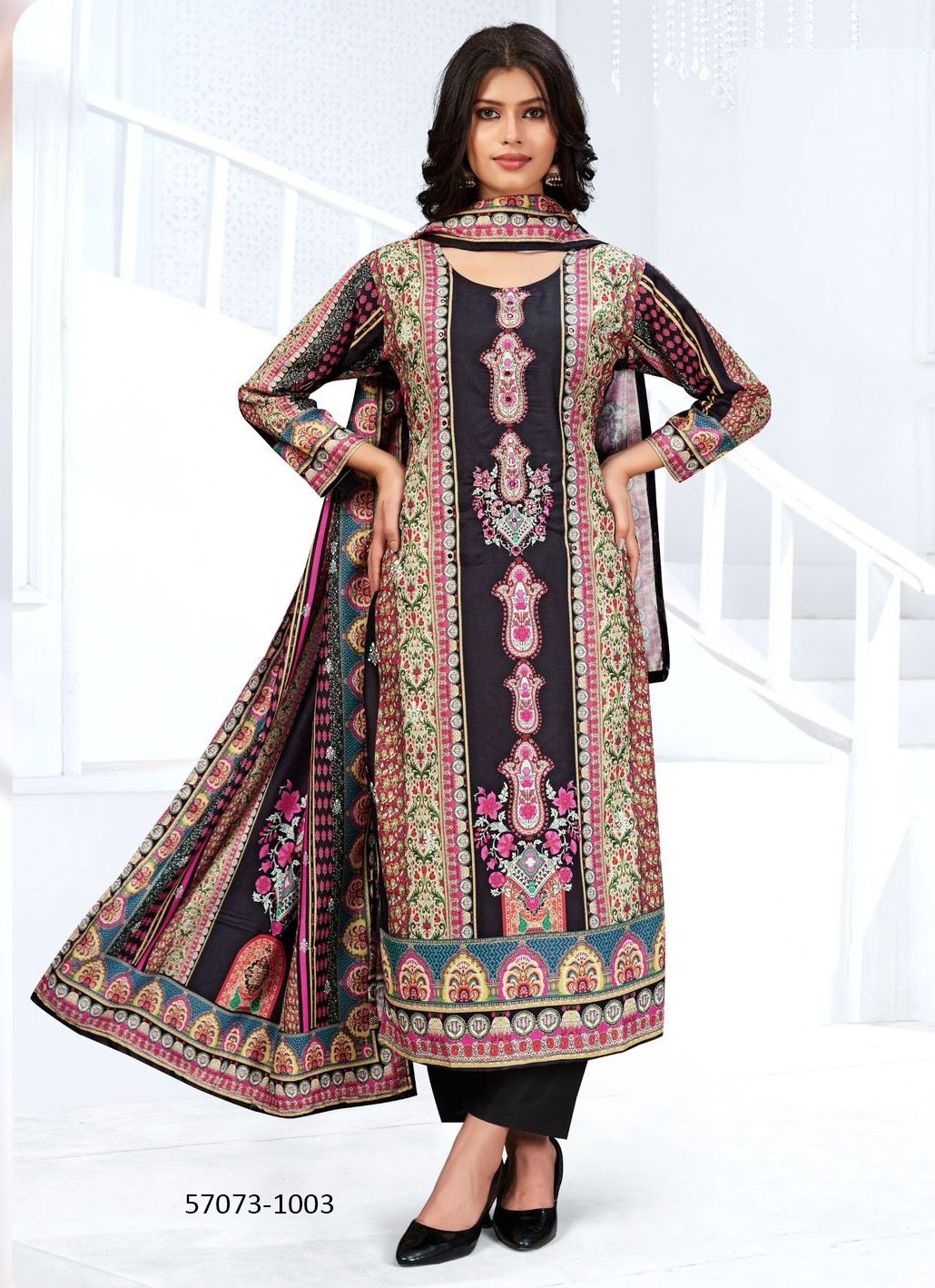 ZAINAB - Catalog # 57073 (Set of 4 Readymade Salwar Suits) by Brand BLUE HILLS