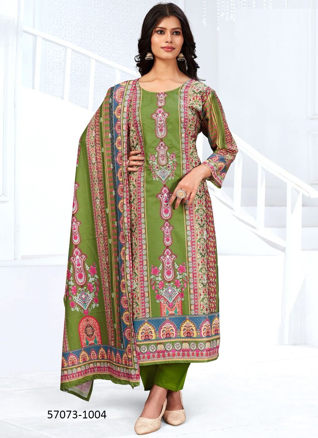 ZAINAB - Catalog # 57073 (Set of 4 Readymade Salwar Suits) by Brand BLUE HILLS