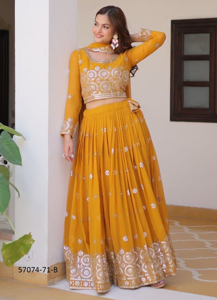 SERIES 71 - Catalog # 57074 (Set of 2 Readymade Lehengas) by Brand STROLLAY ®