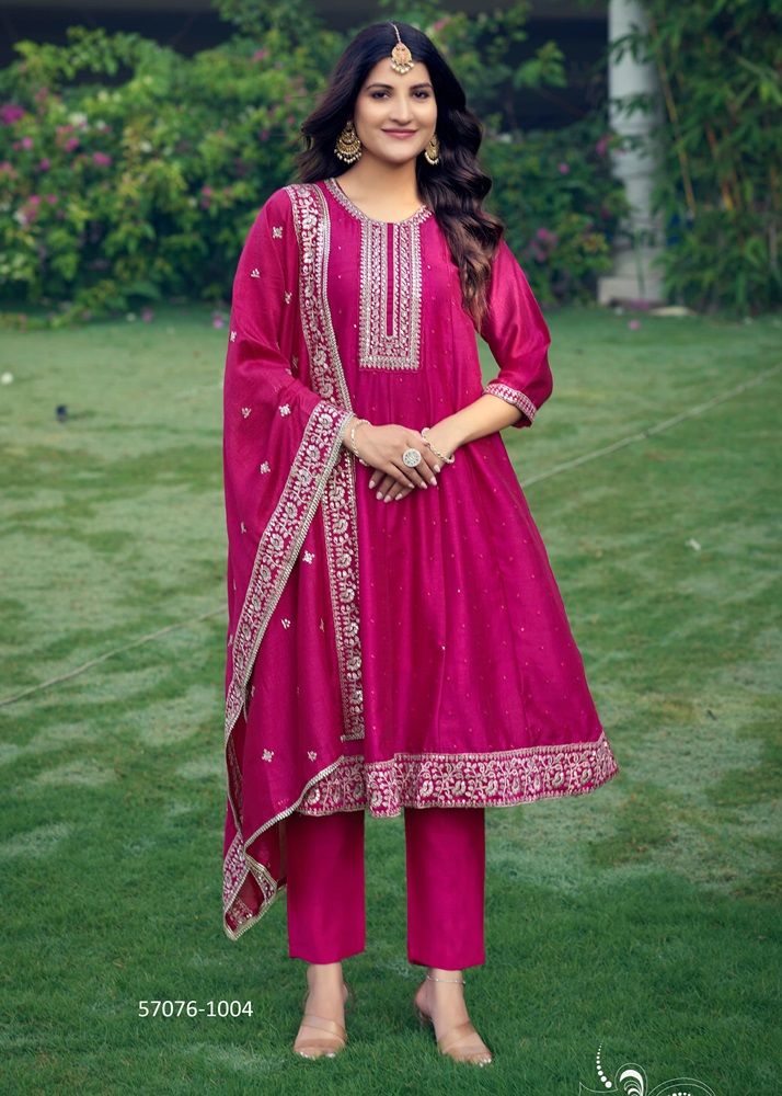 SHAYRA - Catalog # 57076 (Set of 6 Readymade Salwar Suits) by Brand OSSM