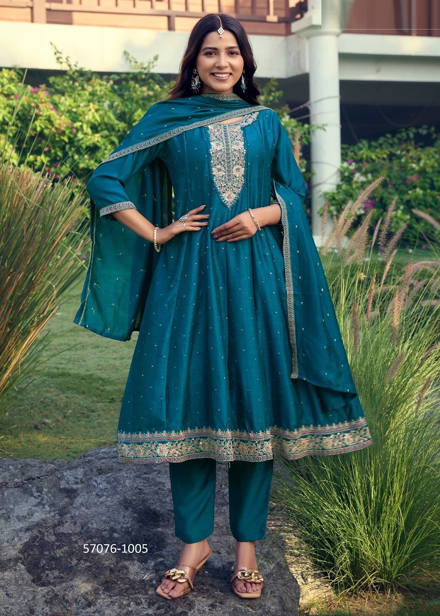 SHAYRA - Catalog # 57076 (Set of 6 Readymade Salwar Suits) by Brand OSSM
