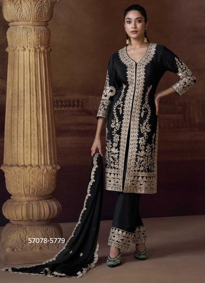 ALEMZEB - Catalog # 57078 (Set of 4 Readymade Salwar Suits) by Brand SAYURI DESIGNER