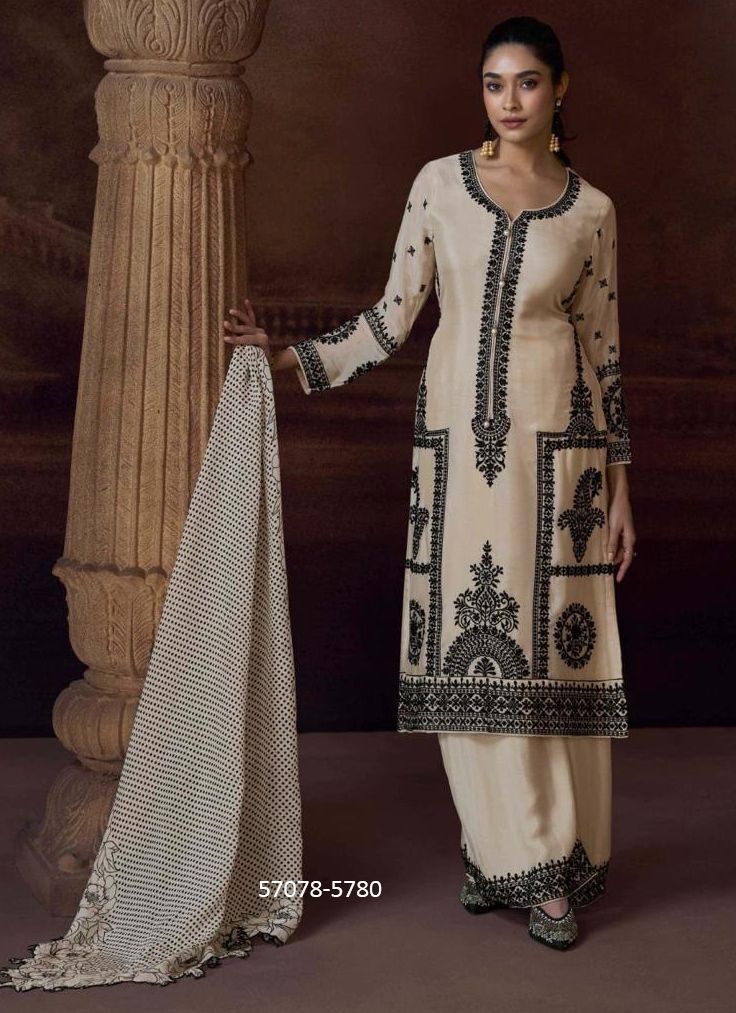ALEMZEB - Catalog # 57078 (Set of 4 Readymade Salwar Suits) by Brand SAYURI DESIGNER