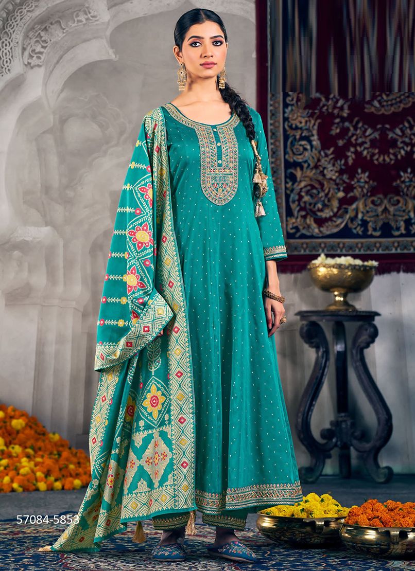 AMBER - Catalog # 57084 (Set of 4 Readymade Salwar Suits) by Brand RANGOON