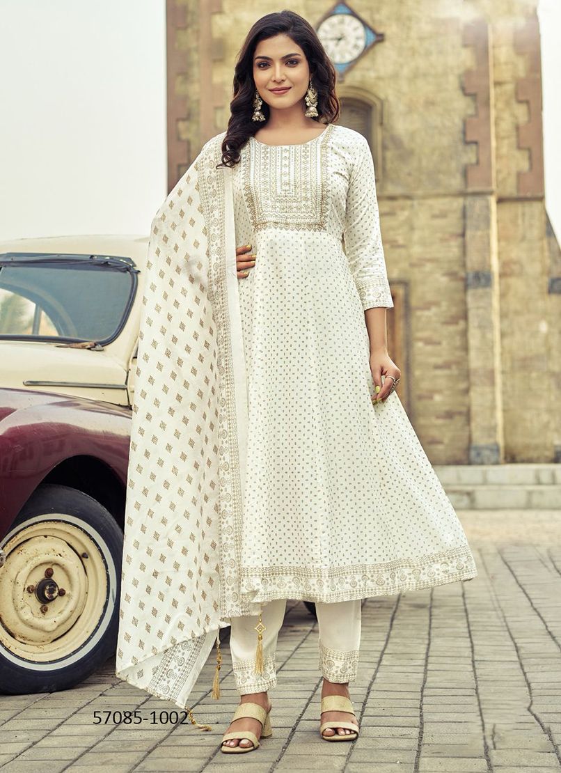 AURELIA NX - Catalog # 57085 (Set of 4 Readymade Salwar Suits) by Brand BLUE HILLS