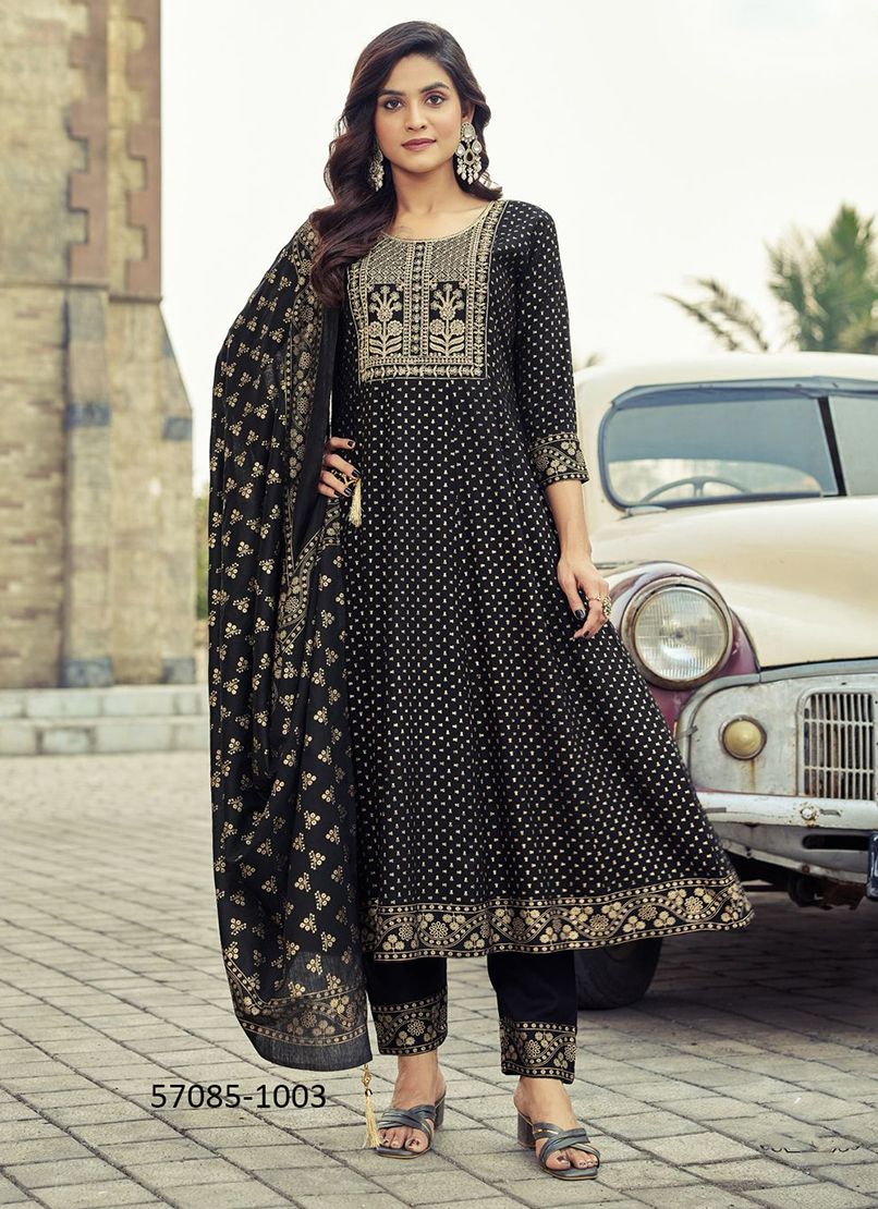 AURELIA NX - Catalog # 57085 (Set of 4 Readymade Salwar Suits) by Brand BLUE HILLS