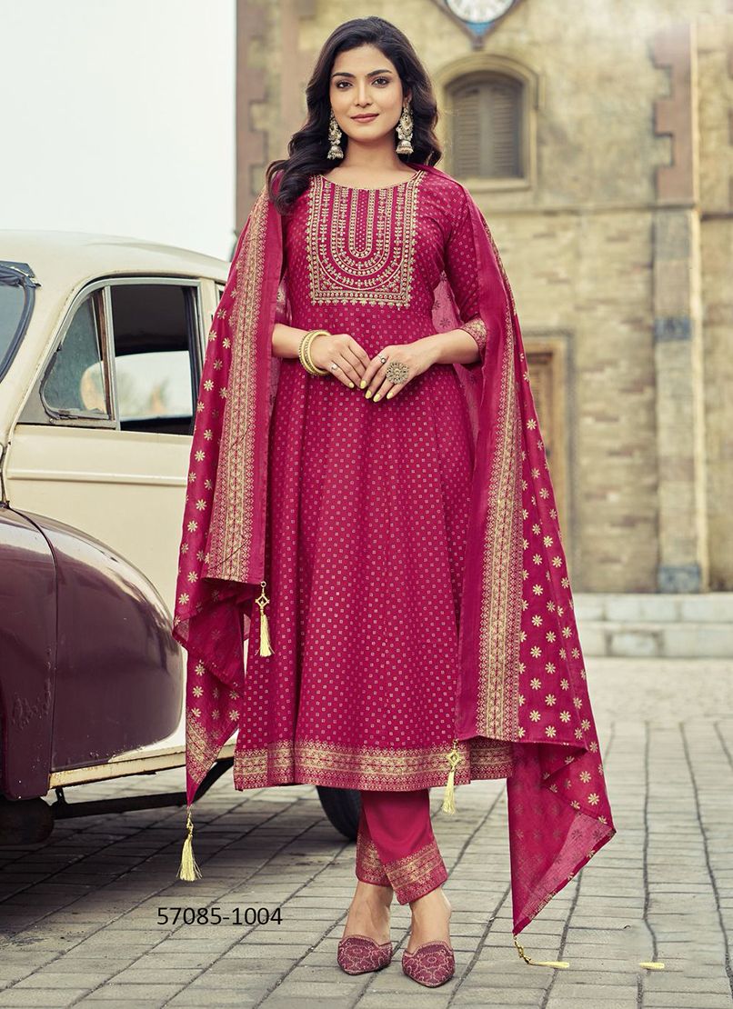 AURELIA NX - Catalog # 57085 (Set of 4 Readymade Salwar Suits) by Brand BLUE HILLS