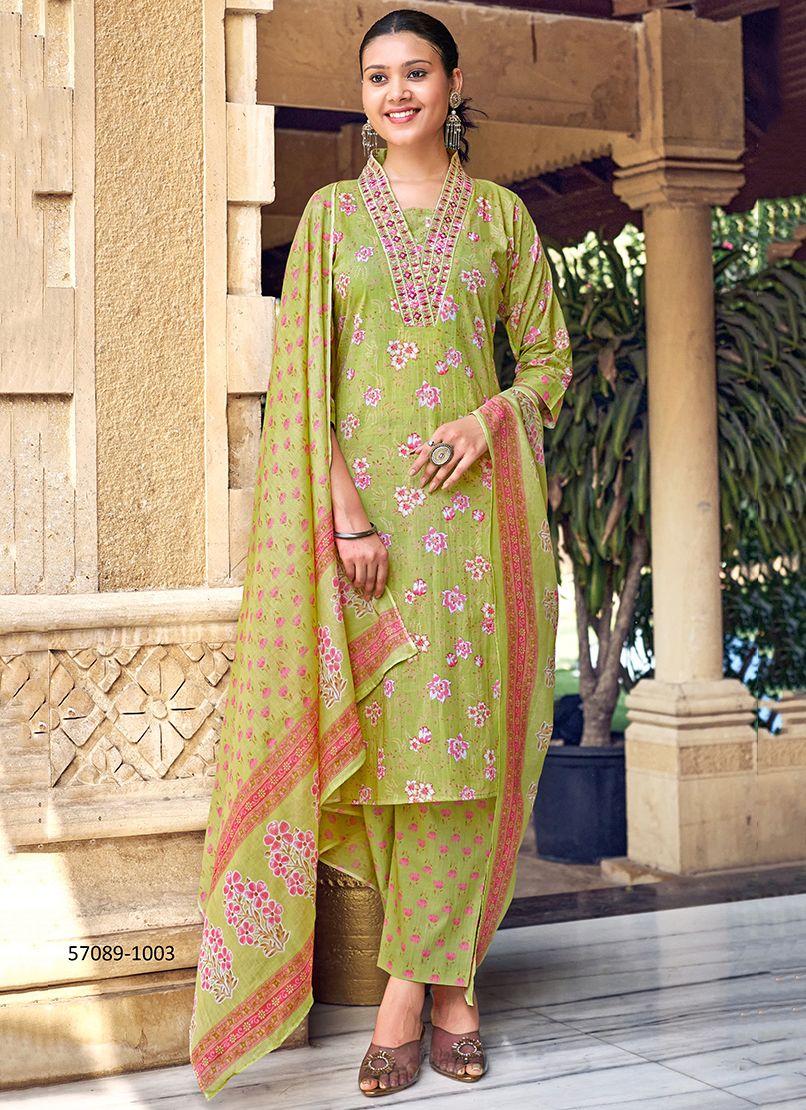 MALHAR 3 - Catalog # 57089 (Set of 6 Readymade Salwar Suits) by Brand OSSM