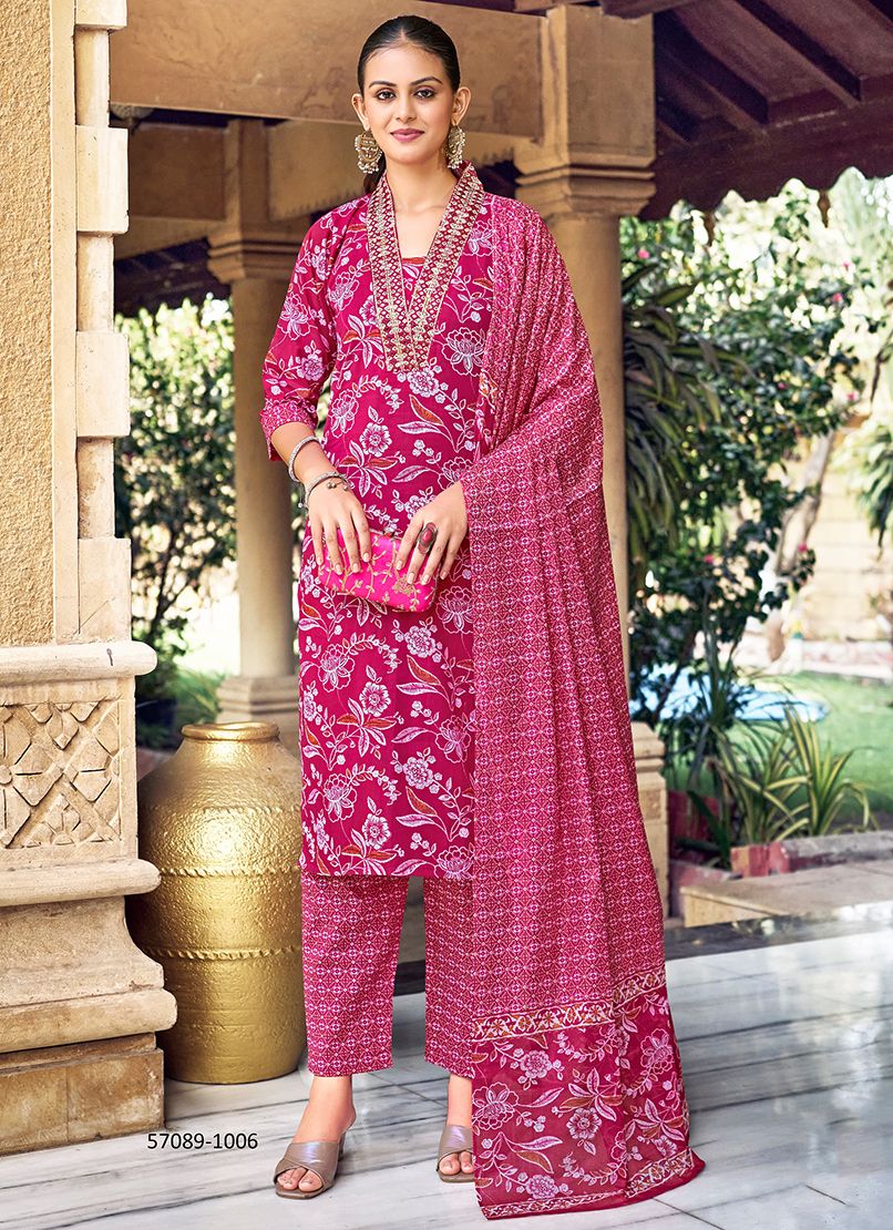MALHAR 3 - Catalog # 57089 (Set of 6 Readymade Salwar Suits) by Brand OSSM