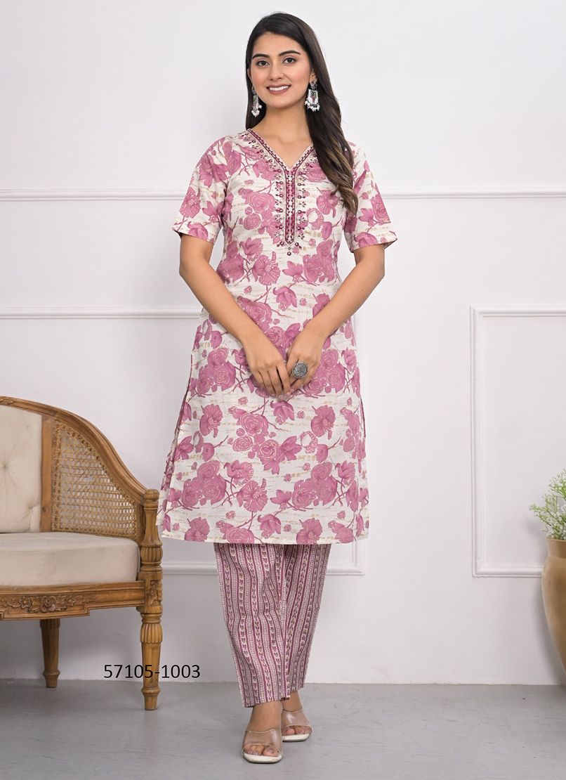 MAYRA - Catalog # 57105 (Set of 6 Readymade Women's Kurtis / Tops) by Brand STROLLAY ®