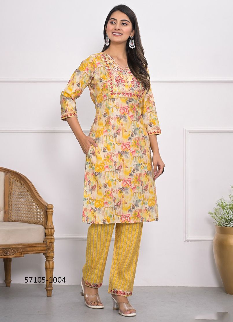 MAYRA - Catalog # 57105 (Set of 6 Readymade Women's Kurtis / Tops) by Brand STROLLAY ®