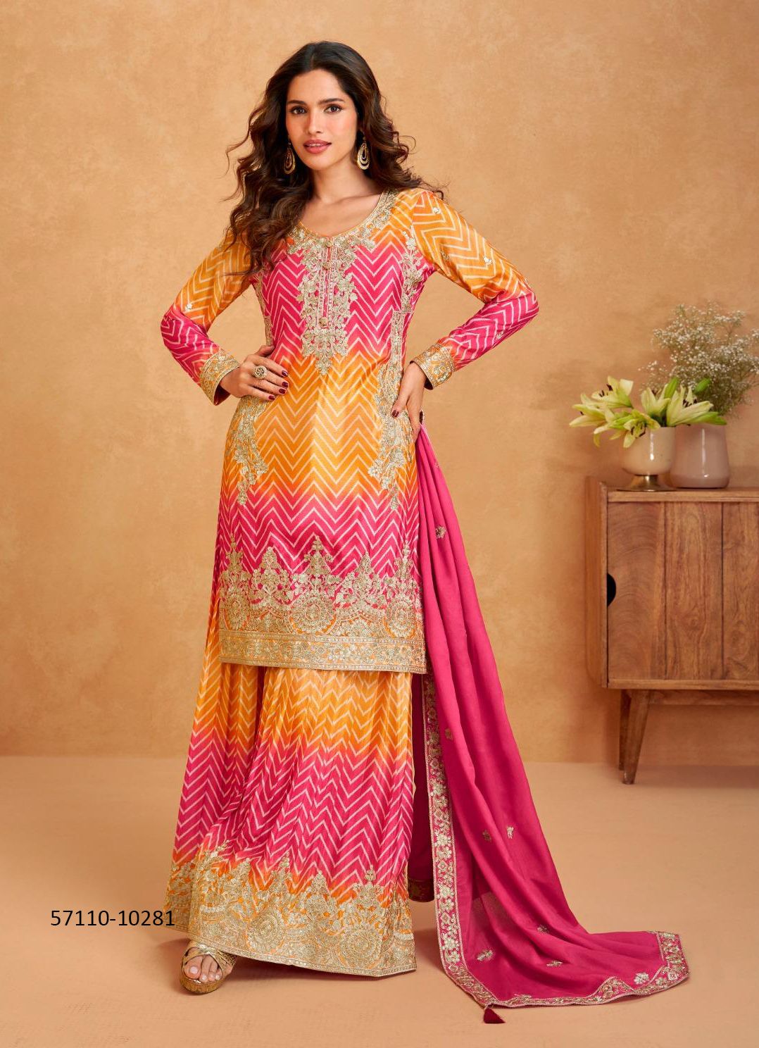 RAAGA - Catalog # 57110 (Set of 4 Readymade Salwar Suits) by Brand AASHIRWAD
