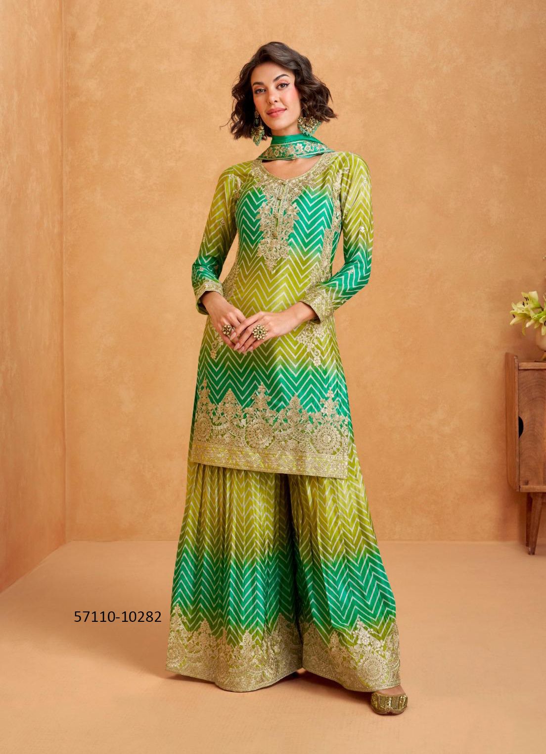 RAAGA - Catalog # 57110 (Set of 4 Readymade Salwar Suits) by Brand AASHIRWAD
