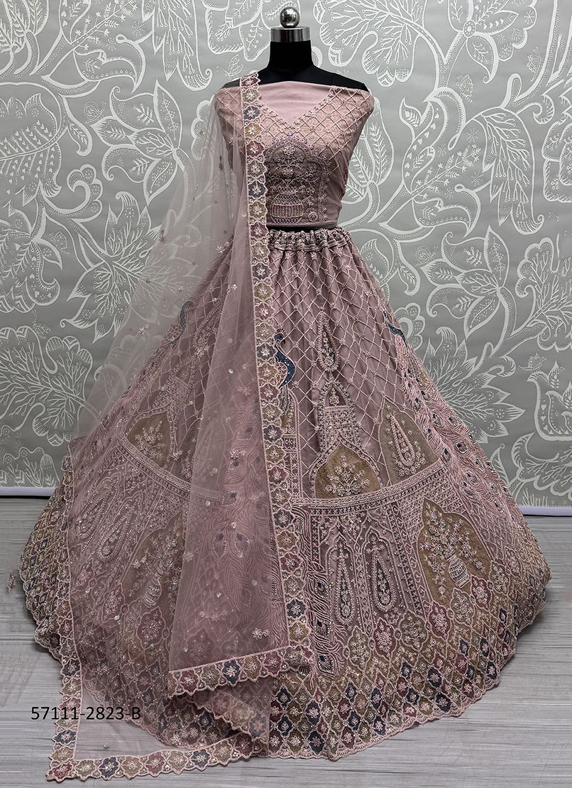 SERIES 2823-2828 - Catalog # 57111 (Set of 16 Semi-Stitched Lehengas) by Brand STROLLAY ®