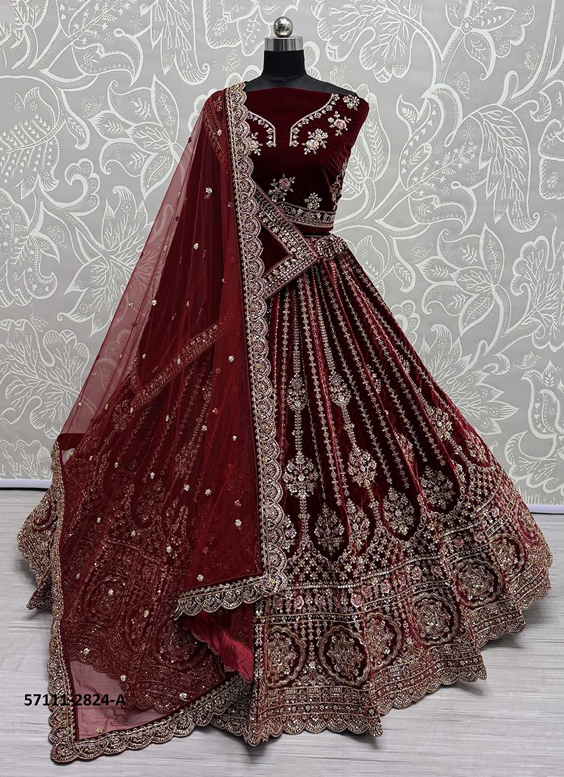 SERIES 2823-2828 - Catalog # 57111 (Set of 16 Semi-Stitched Lehengas) by Brand STROLLAY ®