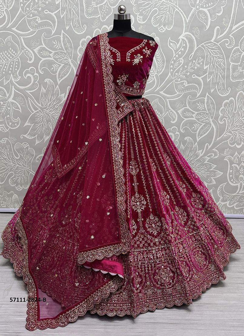 SERIES 2823-2828 - Catalog # 57111 (Set of 16 Semi-Stitched Lehengas) by Brand STROLLAY ®