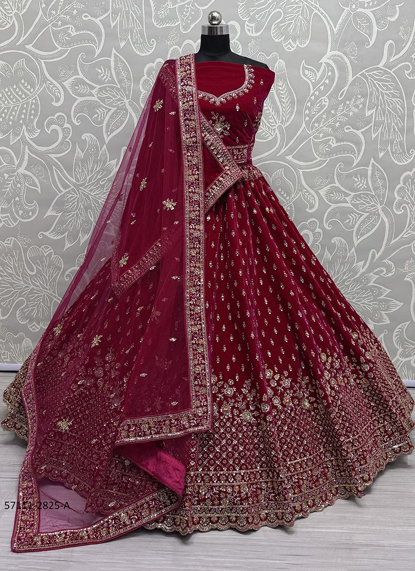 SERIES 2823-2828 - Catalog # 57111 (Set of 16 Semi-Stitched Lehengas) by Brand STROLLAY ®