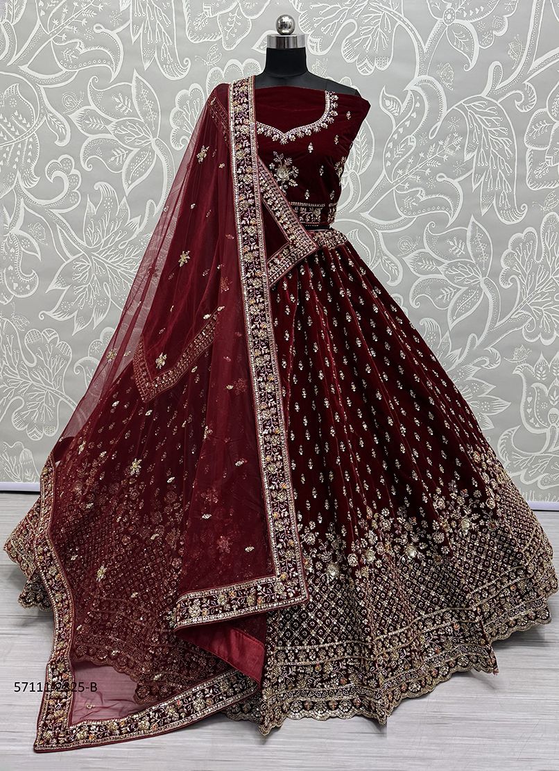 SERIES 2823-2828 - Catalog # 57111 (Set of 16 Semi-Stitched Lehengas) by Brand STROLLAY ®