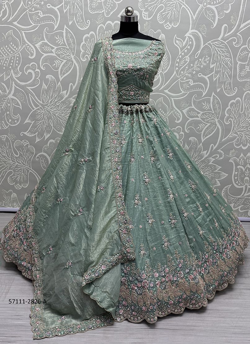 SERIES 2823-2828 - Catalog # 57111 (Set of 16 Semi-Stitched Lehengas) by Brand STROLLAY ®