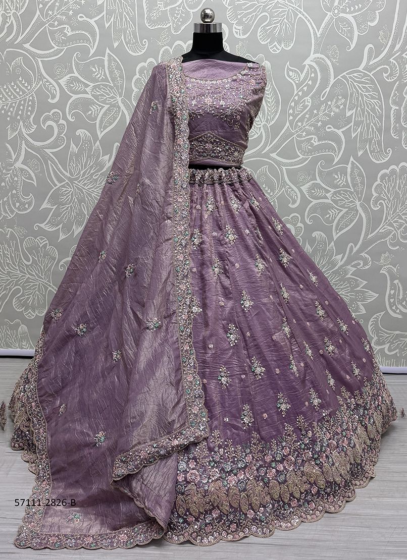 SERIES 2823-2828 - Catalog # 57111 (Set of 16 Semi-Stitched Lehengas) by Brand STROLLAY ®