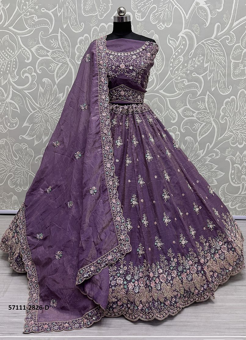 SERIES 2823-2828 - Catalog # 57111 (Set of 16 Semi-Stitched Lehengas) by Brand STROLLAY ®