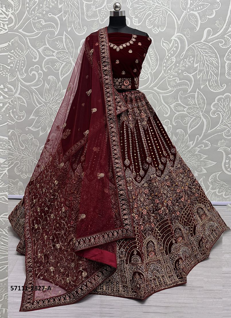 SERIES 2823-2828 - Catalog # 57111 (Set of 16 Semi-Stitched Lehengas) by Brand STROLLAY ®