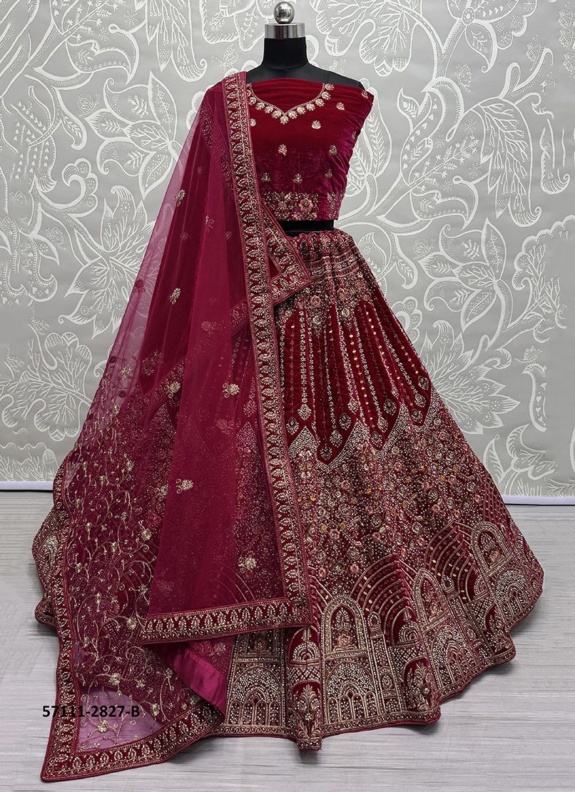 SERIES 2823-2828 - Catalog # 57111 (Set of 16 Semi-Stitched Lehengas) by Brand STROLLAY ®
