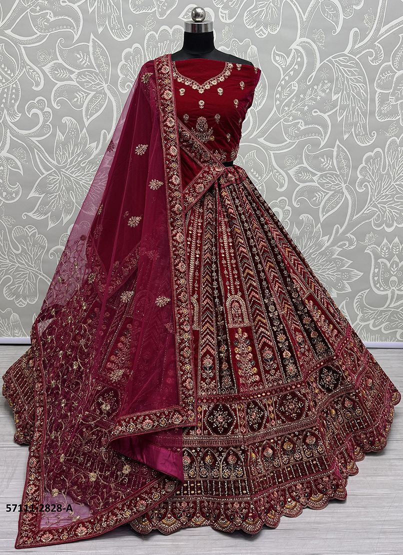 SERIES 2823-2828 - Catalog # 57111 (Set of 16 Semi-Stitched Lehengas) by Brand STROLLAY ®