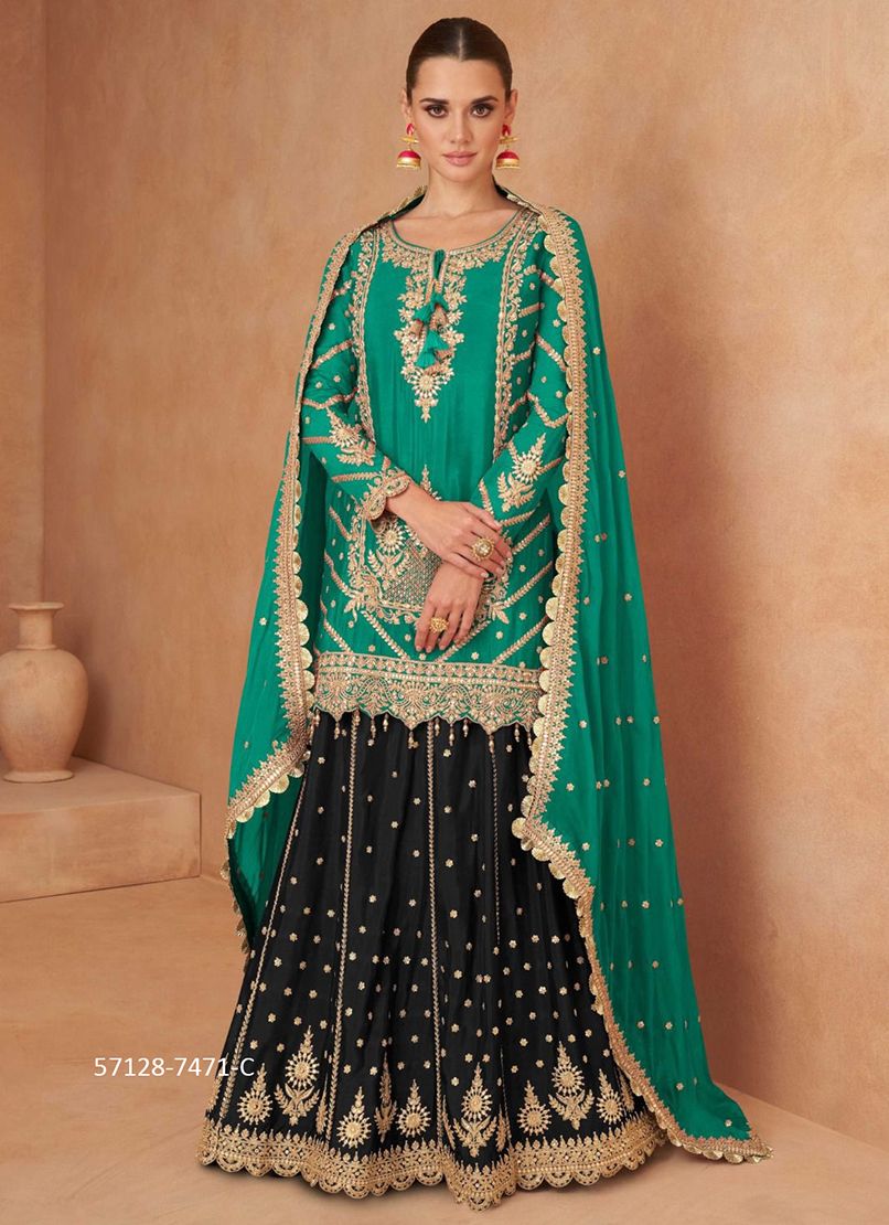 KHANAK - Catalog # 57128 (Set of 3 Readymade Salwar Suits) by Brand GULKAYRA DESIGNER KHANAK - Catalog # 57128 (Set of 3 Readymade Salwar Suits) by Brand GULKAYRA DESIGNER