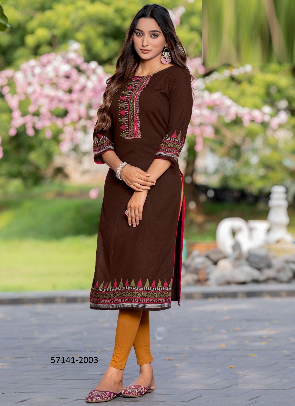SIYAA - Catalog # 57141 (Set of 6 Readymade Women's Kurtis / Tops) by Brand MITTOO