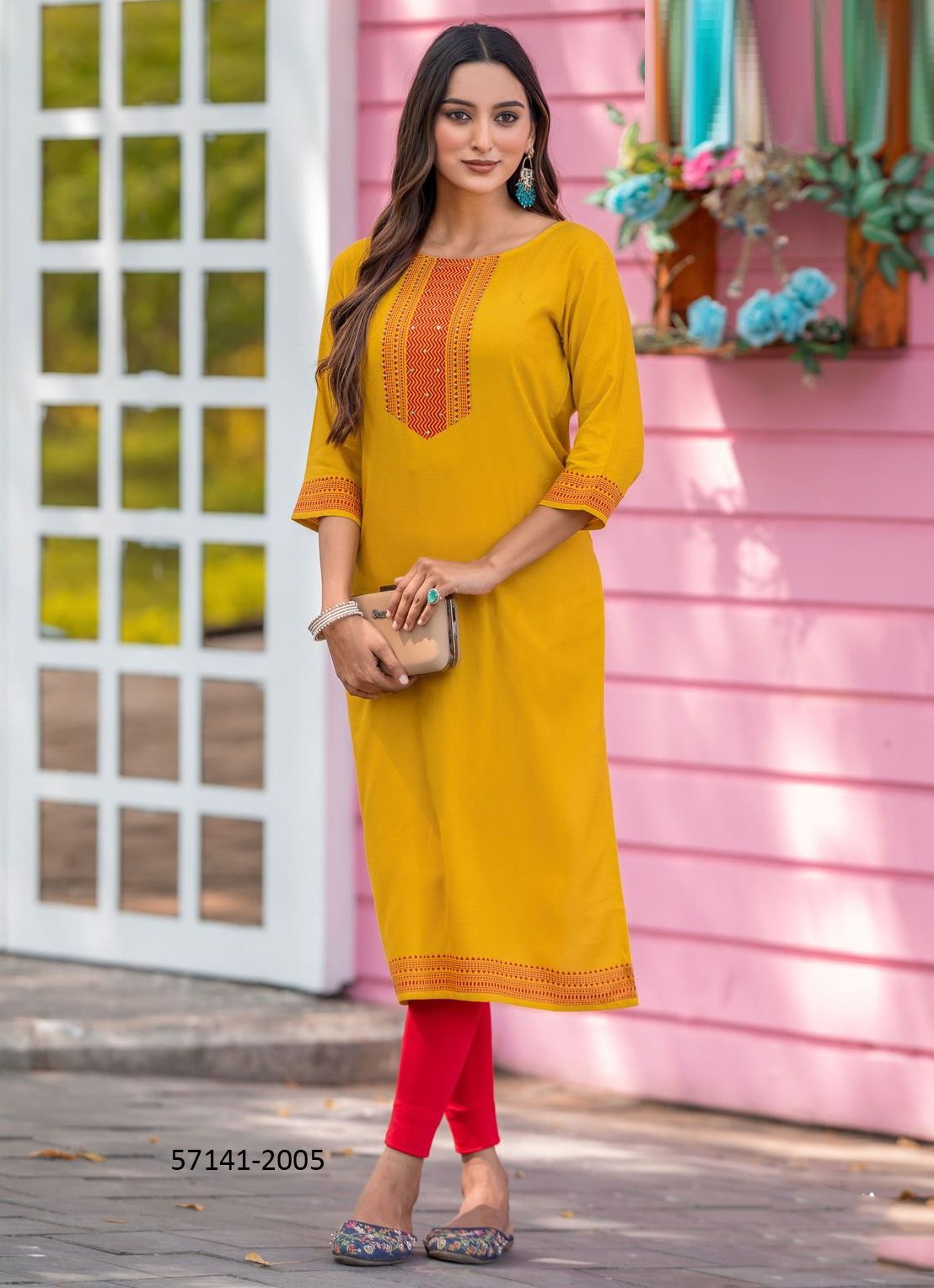 SIYAA - Catalog # 57141 (Set of 6 Readymade Women's Kurtis / Tops) by Brand MITTOO