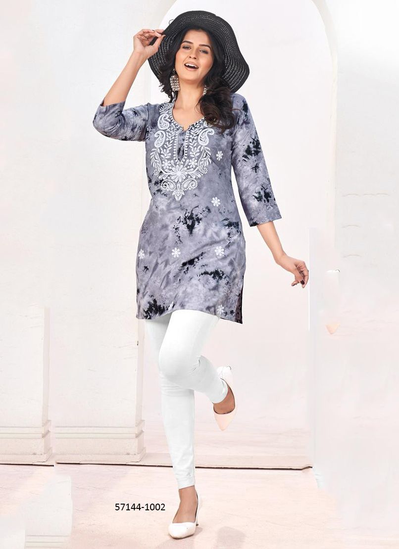 CLAIRE - Catalog # 57144 (Set of 6 Readymade Women's Kurtis / Tops) by Brand BLUE HILLS CLAIRE - Catalog # 57144 (Set of 6 Readymade Women's Kurtis / Tops) by Brand BLUE HILLS