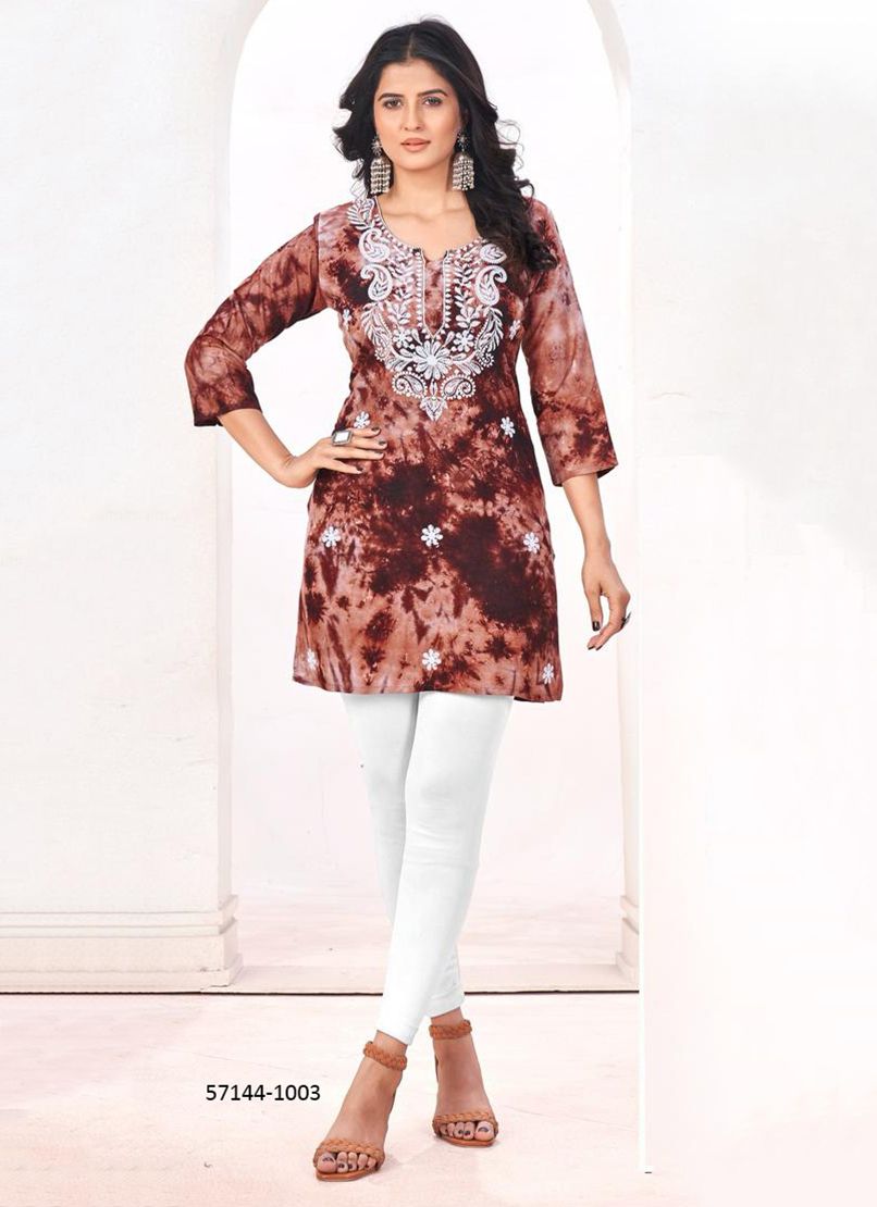 CLAIRE - Catalog # 57144 (Set of 6 Readymade Women's Kurtis / Tops) by Brand BLUE HILLS CLAIRE - Catalog # 57144 (Set of 6 Readymade Women's Kurtis / Tops) by Brand BLUE HILLS