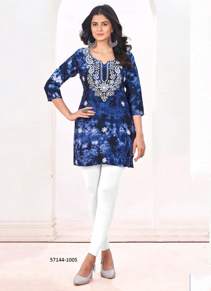 CLAIRE - Catalog # 57144 (Set of 6 Readymade Women's Kurtis / Tops) by Brand BLUE HILLS CLAIRE - Catalog # 57144 (Set of 6 Readymade Women's Kurtis / Tops) by Brand BLUE HILLS